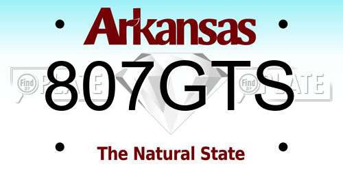 807GTS Arkansas License Plate
