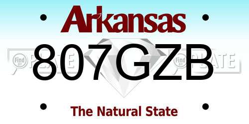 807GZB Arkansas License Plate