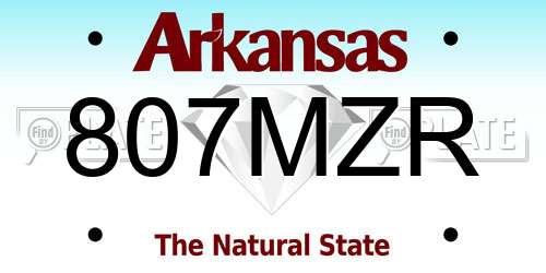 807MZR Arkansas License Plate