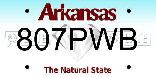 807PWB Arkansas License Plate