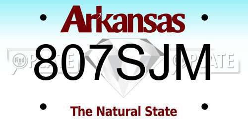 807SJM Arkansas License Plate