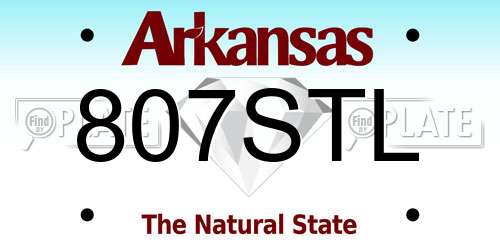 807STL Arkansas License Plate