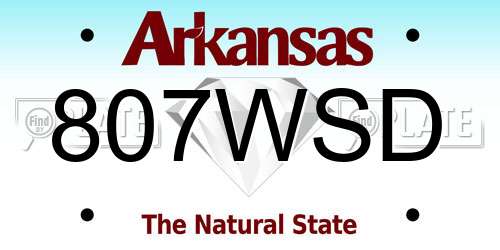 807WSD Arkansas License Plate