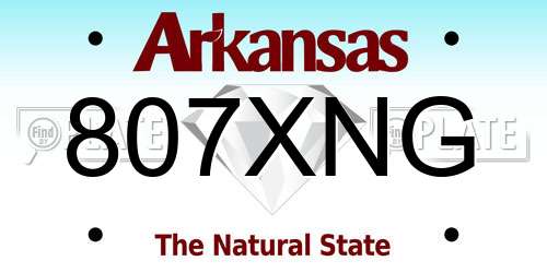 807XNG Arkansas License Plate