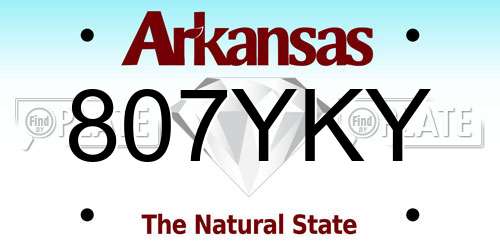 807YKY Arkansas License Plate