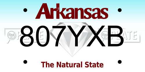 807YXB Arkansas License Plate