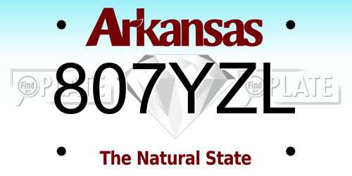 807YZL Arkansas License Plate
