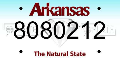 8080212 Arkansas License Plate