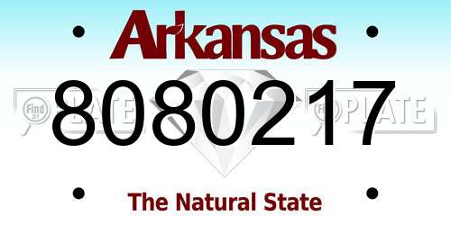 8080217 Arkansas License Plate
