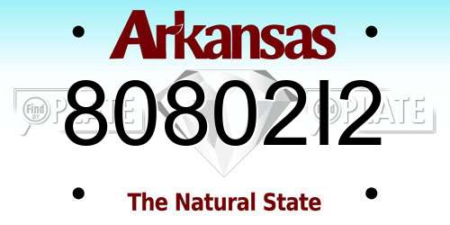 80802I2 Arkansas License Plate
