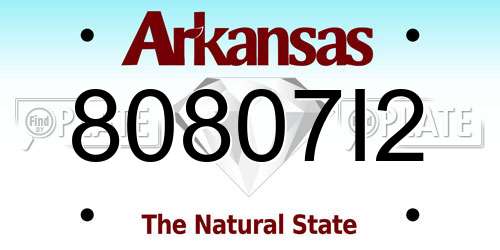 80807I2 Arkansas License Plate