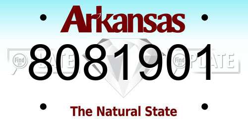 8081901 Arkansas License Plate