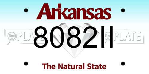 8082II Arkansas License Plate