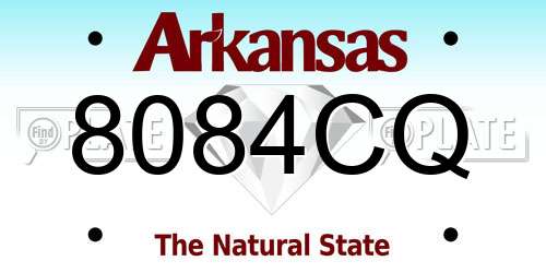 8084CQ Arkansas License Plate