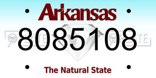 8085108 Arkansas License Plate
