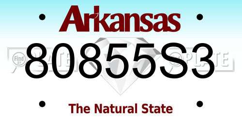 80855S3 Arkansas License Plate