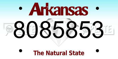 8085853 Arkansas License Plate