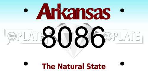 8086 Arkansas License Plate