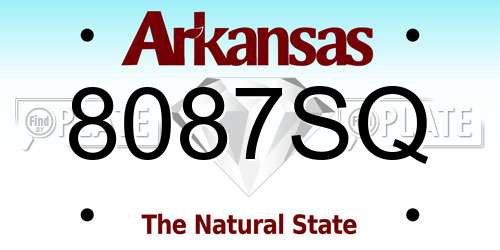 8087SQ Arkansas License Plate