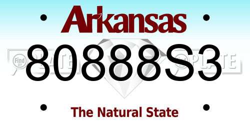 80888S3 Arkansas License Plate
