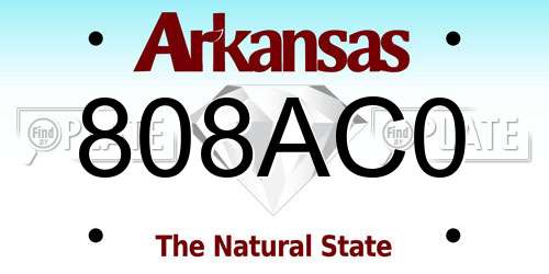 808AC0 Arkansas License Plate