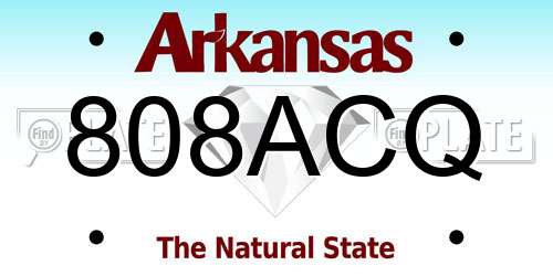 808ACQ Arkansas License Plate