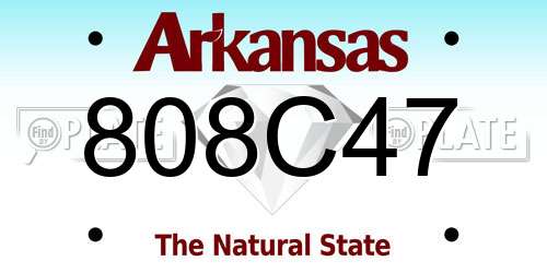 808C47 Arkansas License Plate