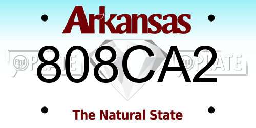 808CA2 Arkansas License Plate