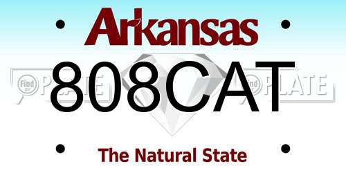 808CAT Arkansas License Plate