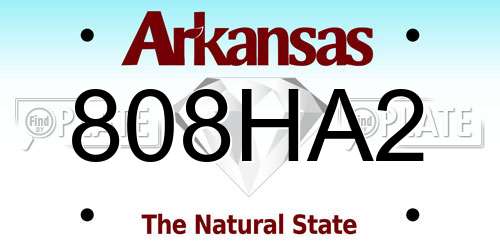 808HA2 Arkansas License Plate