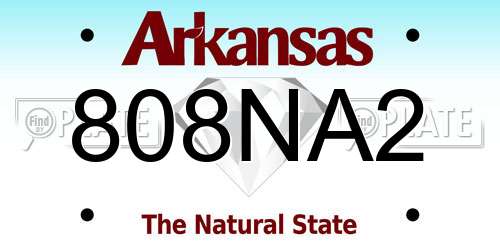 808NA2 Arkansas License Plate