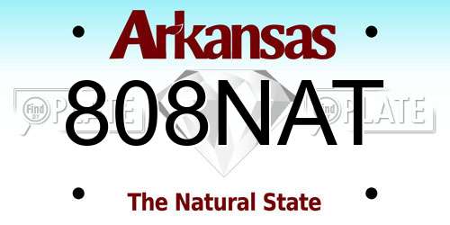 808NAT Arkansas License Plate