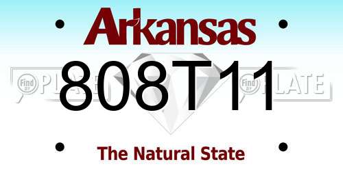 808T11 Arkansas License Plate