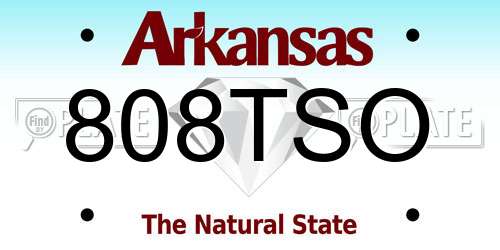 808TSO Arkansas License Plate