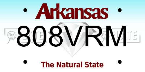 808VRM Arkansas License Plate