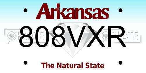 808VXR Arkansas License Plate