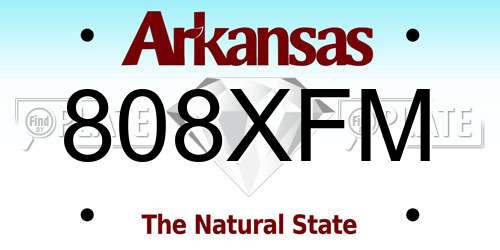 808XFM Arkansas License Plate