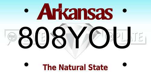 808YOU Arkansas License Plate