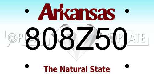 808Z50 Arkansas License Plate