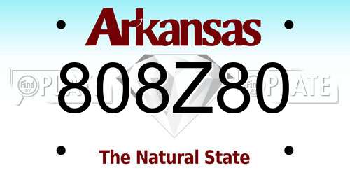 808Z80 Arkansas License Plate