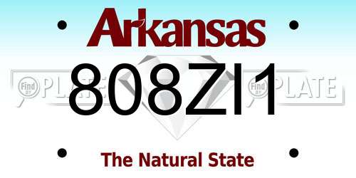 808ZI1 Arkansas License Plate