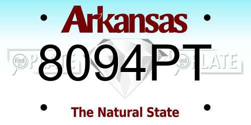 8094PT Arkansas License Plate