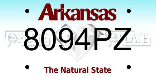 8094PZ Arkansas License Plate
