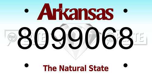 8099068 Arkansas License Plate