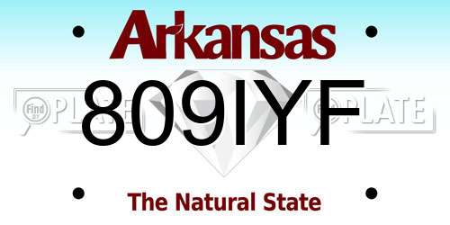 809IYF Arkansas License Plate