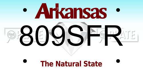 809SFR Arkansas License Plate