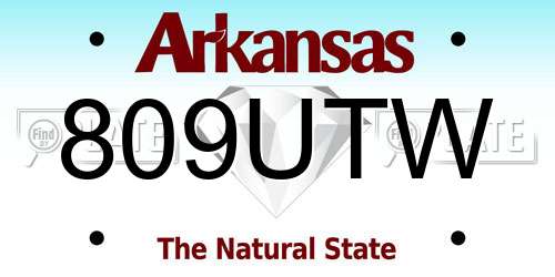 809UTW Arkansas License Plate