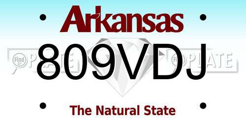 809VDJ Arkansas License Plate
