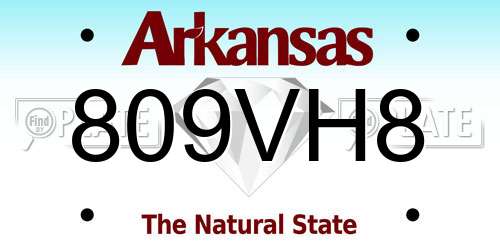 809VH8 Arkansas License Plate
