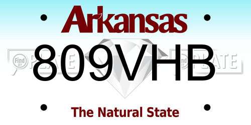 809VHB Arkansas License Plate